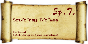 Sztáray Tímea névjegykártya