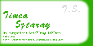 timea sztaray business card